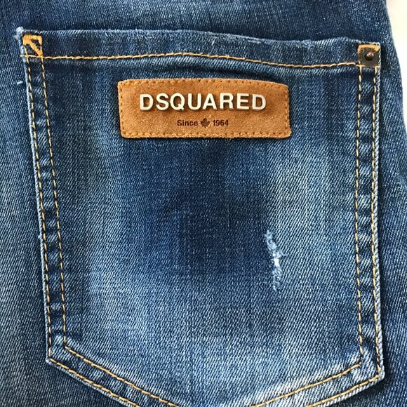 Dsquared2 Jeans Men 48 W32 Blue Low Rise Button Fly Distressed Selvedge Grunge - Picture 11 of 14
